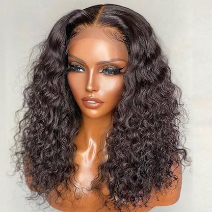 Human Hair Water Wave Bob Wig - Frontal Lace Wig