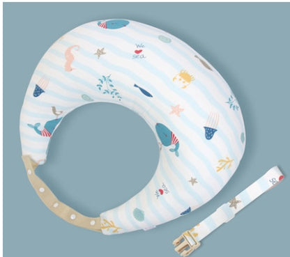 Multifunctional Nursing Pillow with Adjustable Strap - Washable Cotton Cover
