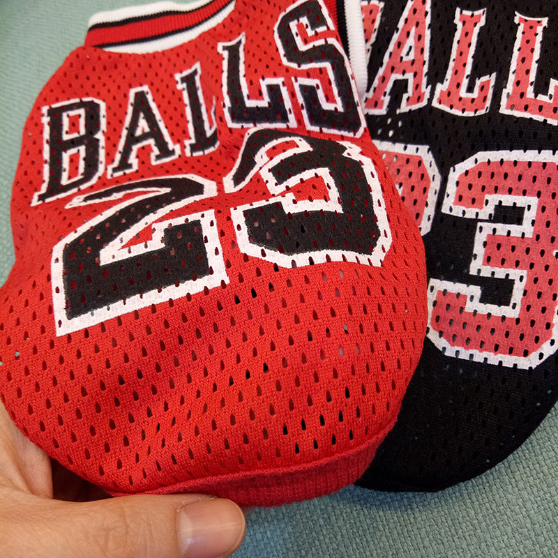 Breathable Polyester Dog Vest | Casual Summer Pet Clothes | Sizes 8–16 | Red & Black
