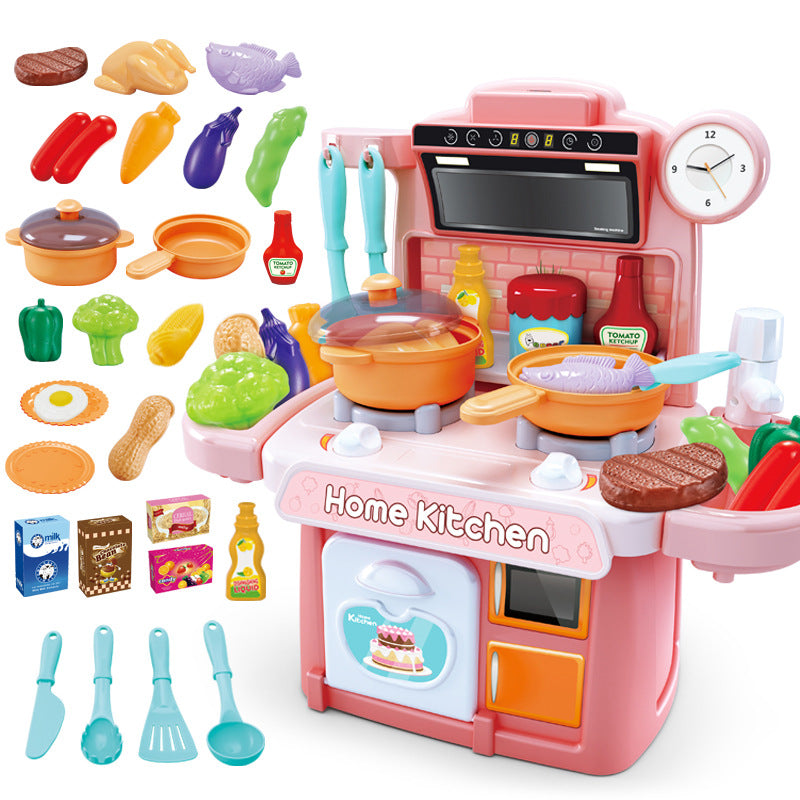 Kids Play House Kitchen Set - 23PCS ABS Pretend Play Toy for Boys & Girls