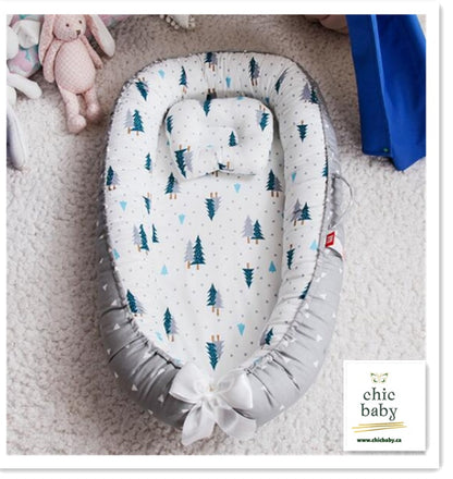 Portable Baby Nest Bed - Cotton Travel Crib with Removable Washable Cover