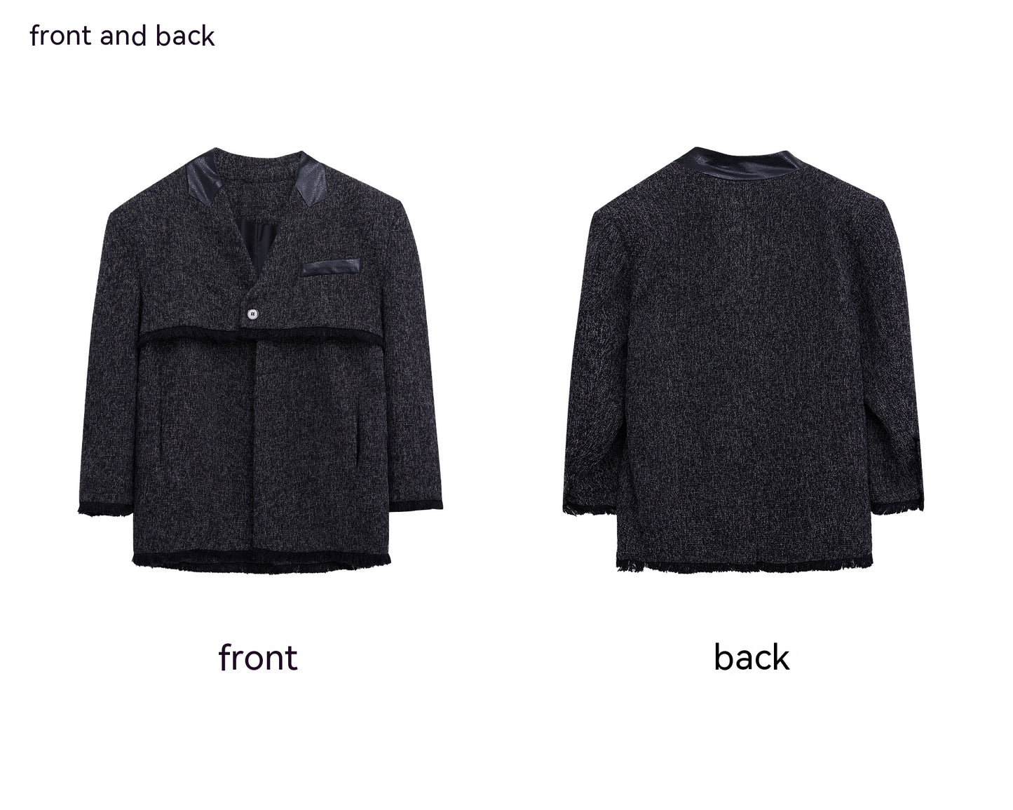 Men's Collarless Three-Dimensional Split Coat - Contemporary Design