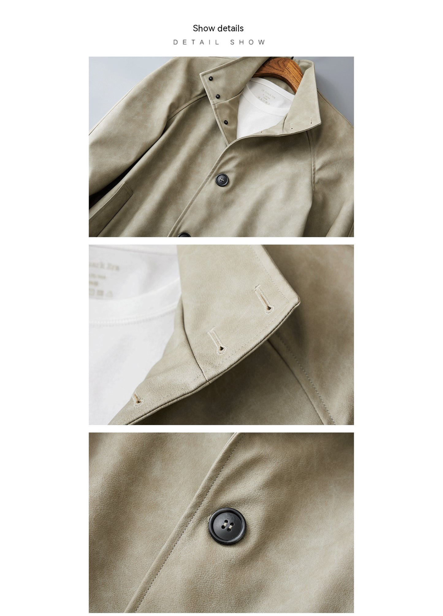 Casual Korean Retro Two-Tone Men's Synthetic Leather Coat - Short Loose Fit Jacket