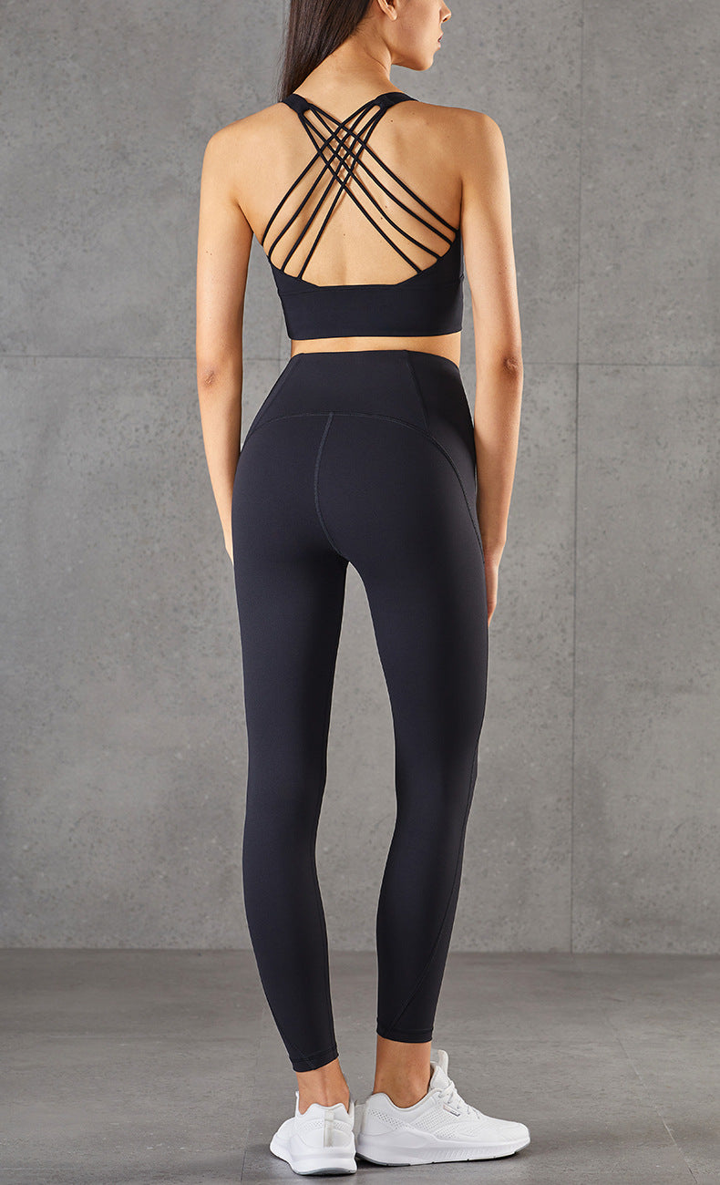 Cross-Back Sports Bra - Full Cup Wireless Athletic Top