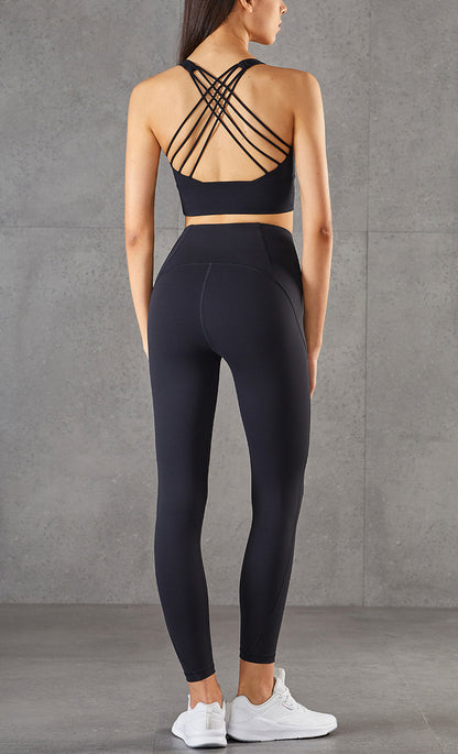 Cross-Back Sports Bra - Full Cup Wireless Athletic Top