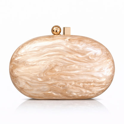 Shell-Shaped Acrylic Crossbody Bag - Sequin Detail Fashion Handbag