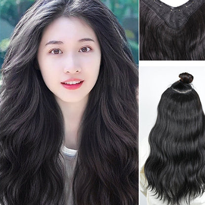 Women's Curly Long Wig Piece - Fluffy Invisible Real Hair Volume Extension