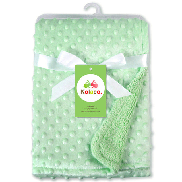 Double Layer Baby Blanket - Soft Plush Swaddle Wrap for Newborns