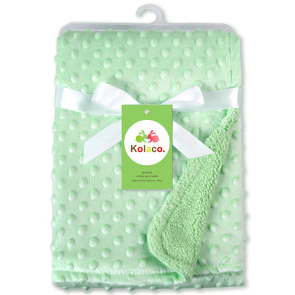 Double Layer Baby Blanket - Soft Plush Swaddle Wrap for Newborns