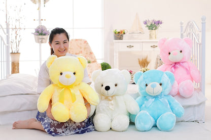 LED Light-Up Teddy Bear - Color-Changing Plush Toy with 7 Glowing Colors