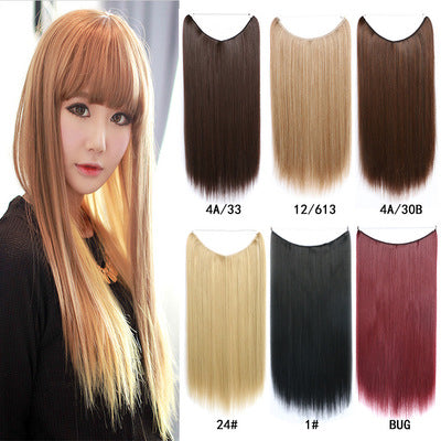 22" Invisible Wire Hair Extensions - No Clips Secret Fish Line Synthetic Hairpiece