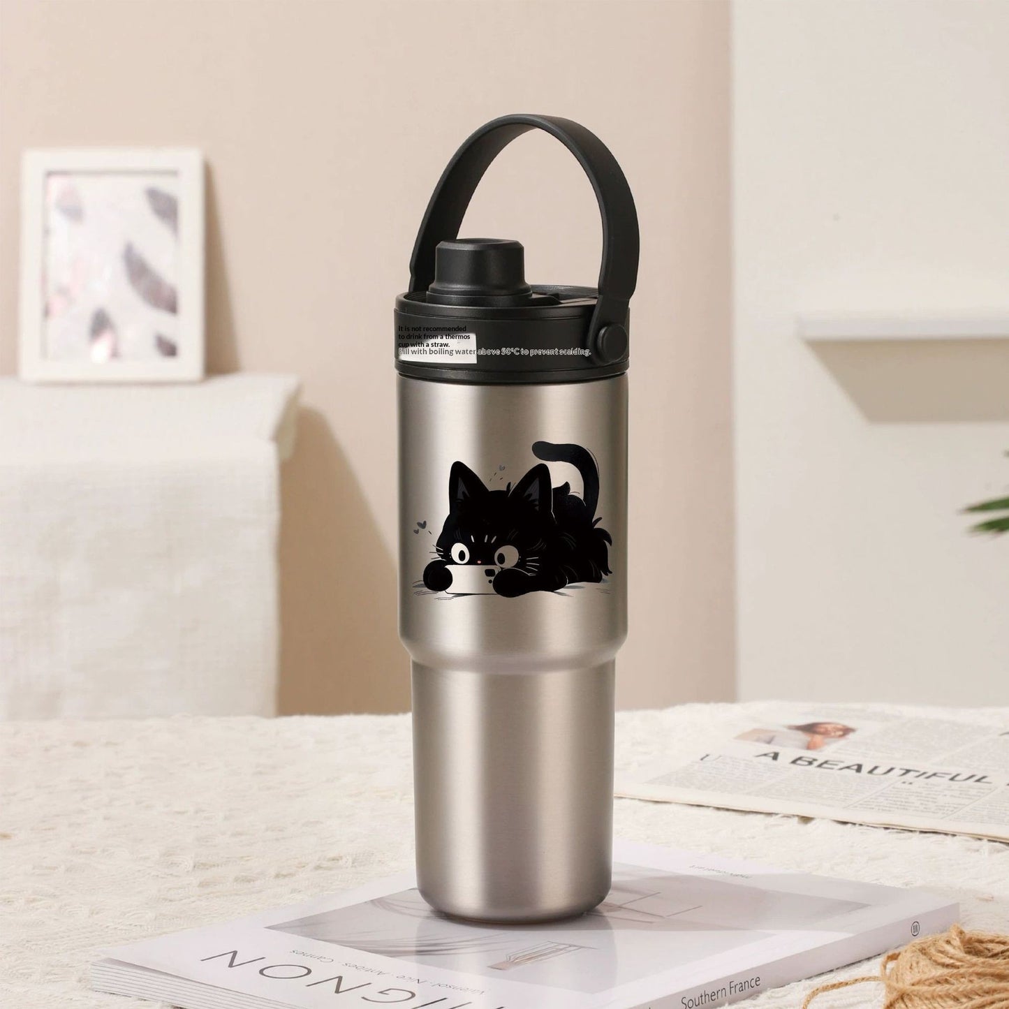 Insulated Straw Tumbler with Ceramic or Stainless Steel Liner - 725ml