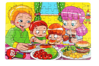Kids Wooden Jigsaw Puzzle Toy - Educational Animal & Theme Designs for Ages 3+