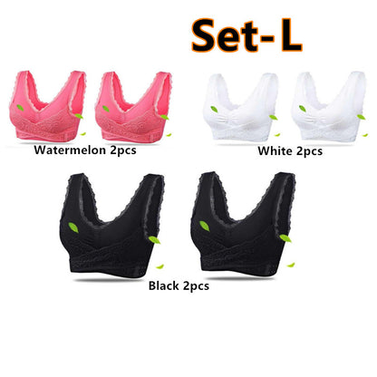 Wireless Sports Bra Set - 6-Piece Full Cup Fitness Bra Collection