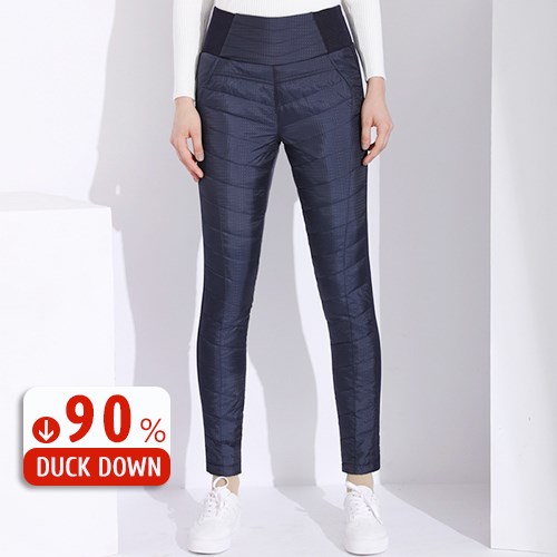 Women's Duck Down Jogger Pants - Insulated Winter Trousers