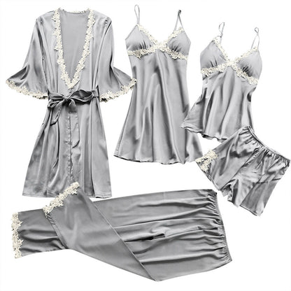 Women's Satin Bathrobe - Elegant Sleepwear Robe