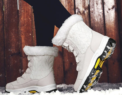 Women's Warm Cotton Snow Boots - Insulated Winter Boots with Cotton Lining