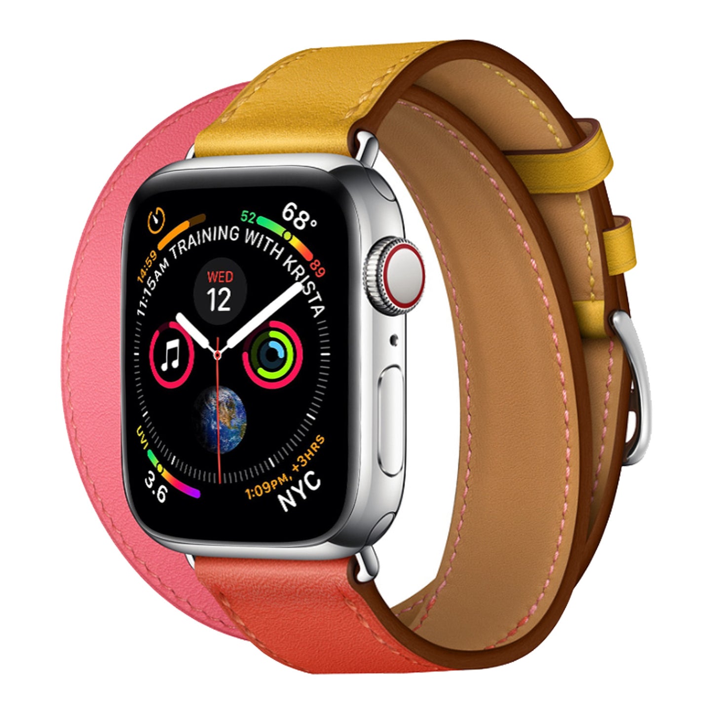 Genuine Leather Apple Watch Band - Premium Cowhide Strap with Stainless Steel Pin Buckle