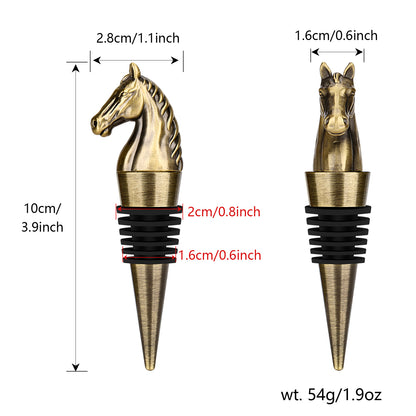 Horse Head Wine Bottle Stopper - Zinc Alloy Decorative Stopper