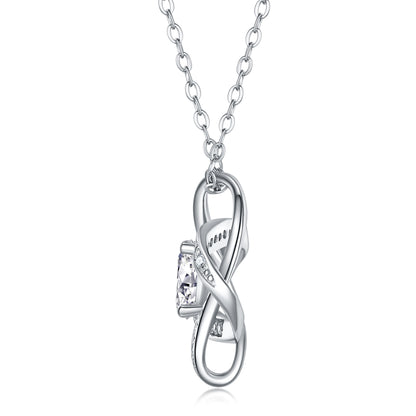 1 Carat Moissanite Pendant Necklace - S925 Silver Platinum Plated Light Luxury Jewelry