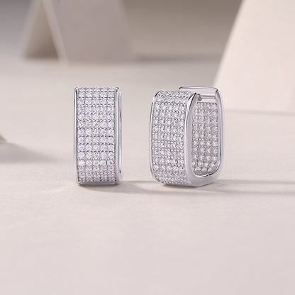 Moissanite Stud Earrings - S925 Silver Platinum-Plated with GRA Certificate