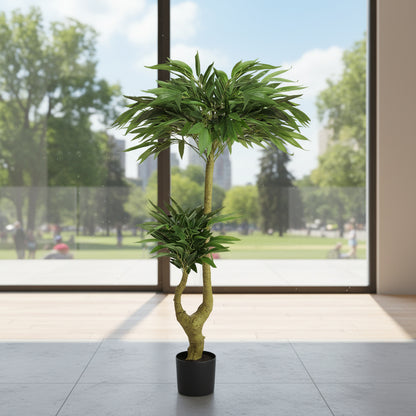 5FT Artificial Willow Tree with Natural Foliage in Black Pot - Maintenance-Free Indoor Plant for Home Office Decor