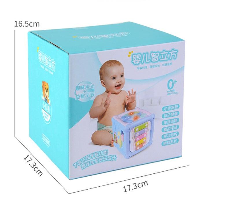 Musical Building Blocks Cube - Baby Drum Early Education Toy with Lights & Sounds