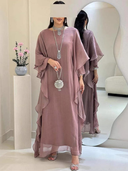 Women's Solid Color Loose Casual Cardigan Robe Dress - Long Sleeve Polyester