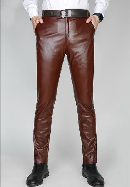 Premium Genuine Leather Motorcycle Pants - Men's Slim Fit Riding Trousers