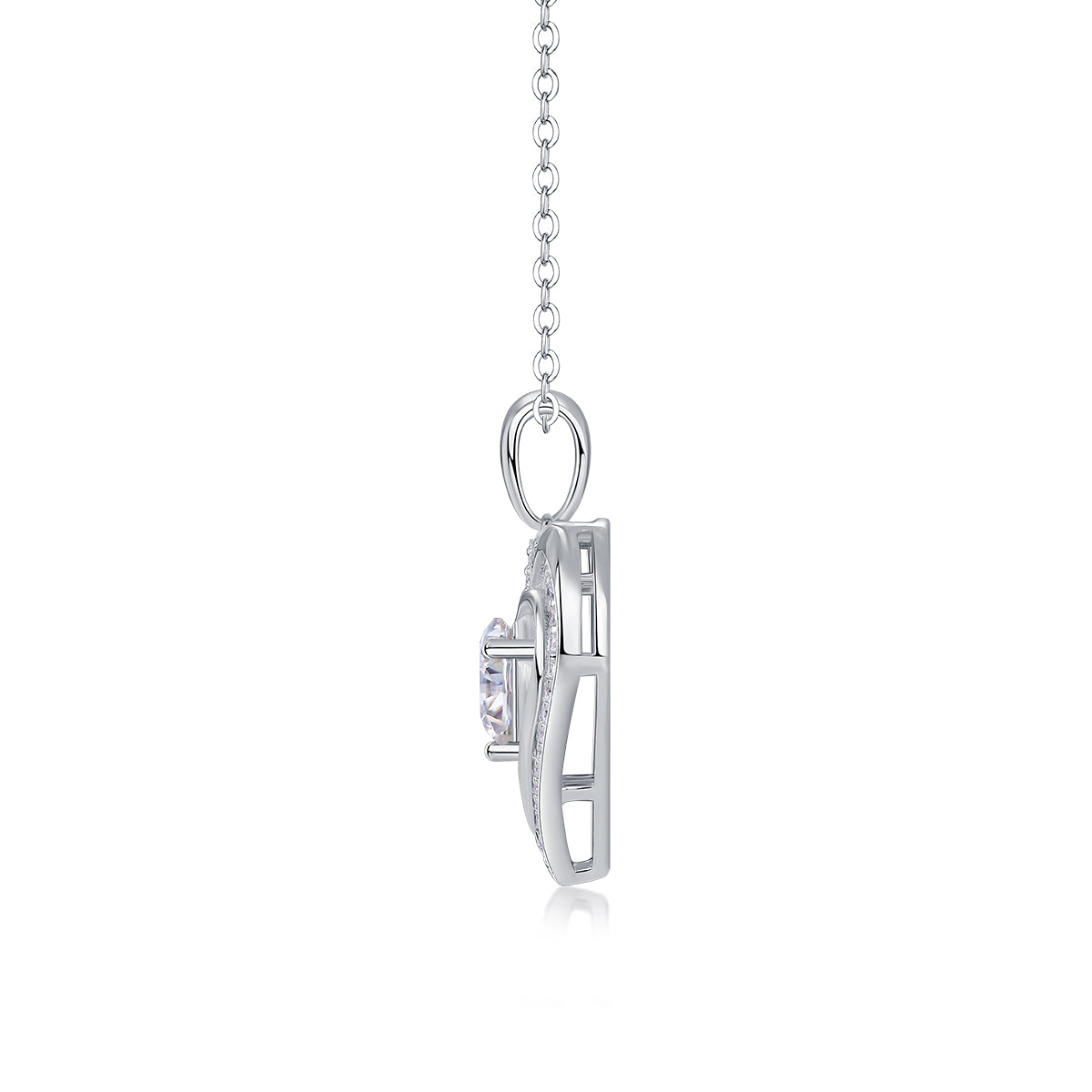 1 Carat Moissanite Pendant Necklace - S925 Silver Platinum Plated Light Luxury Jewelry