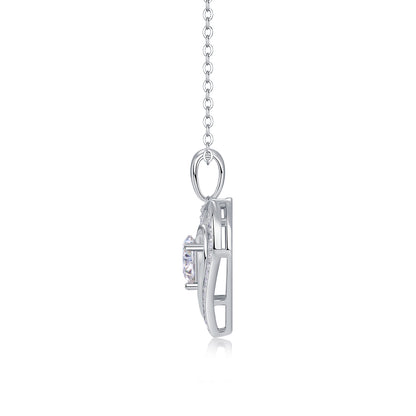 1 Carat Moissanite Pendant Necklace - S925 Silver Platinum Plated Light Luxury Jewelry