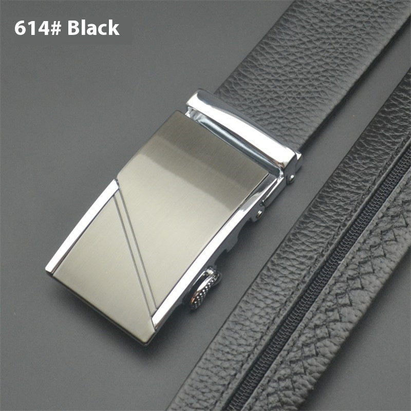 First Layer Cowhide Leather Belt with Hidden Money Compartment - Automatic Buckle