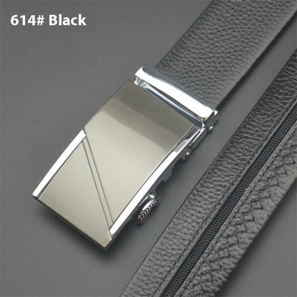 First Layer Cowhide Leather Belt with Hidden Money Compartment - Automatic Buckle