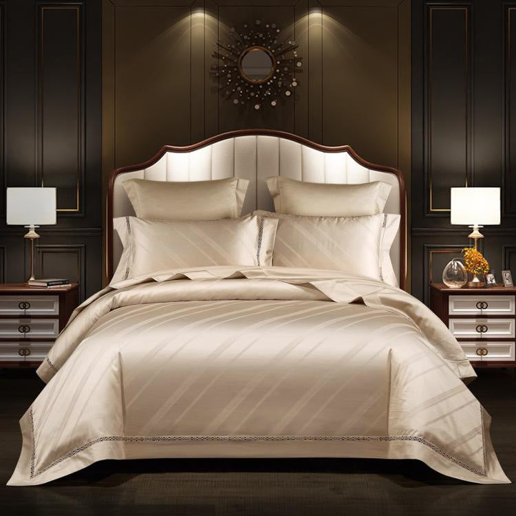 European Jacquard Satin Bedding Set - Four-Piece Pure Cotton Collection