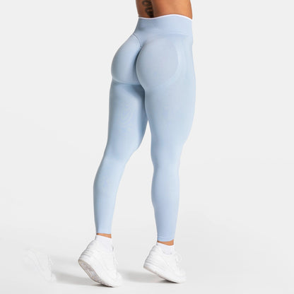 Peach Hip High-Waist Yoga Pants - Nylon Spandex Sports Leggings