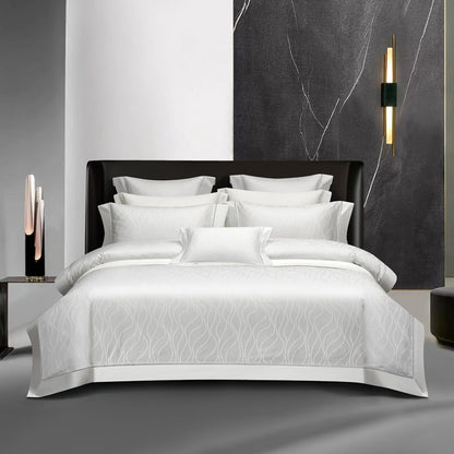 Premium Long-Staple Cotton Jacquard 4-Piece Bedding Set - European Style