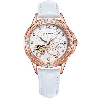Women's LOVE Design Fashion Quartz Watch | Ceramic Strap, Stainless Steel Case & 30M Water Resistance
