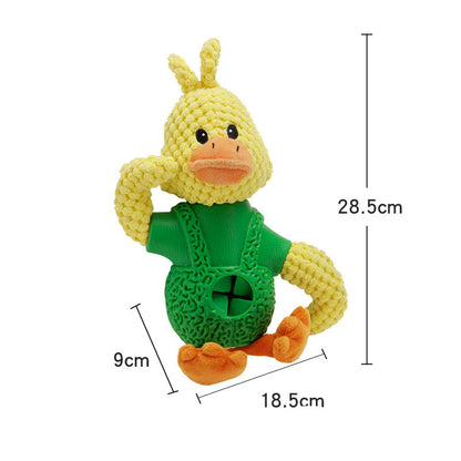 Squeaky Animal Character Pet Chew Toy | Corn Kernel Fill & Food Leaking Design