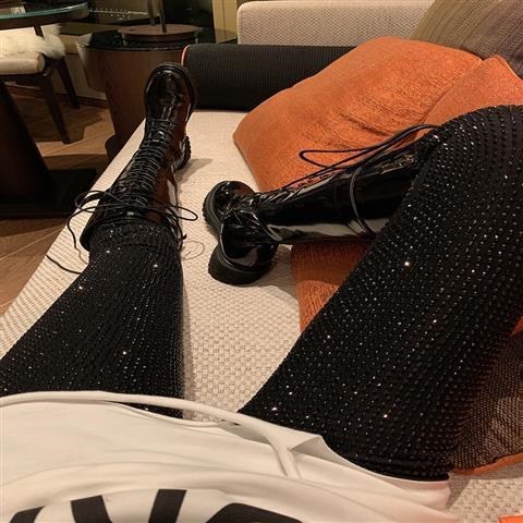 Women's Rhinestone Embellished Slim Leggings - Sparkling Diamond Detail Pants