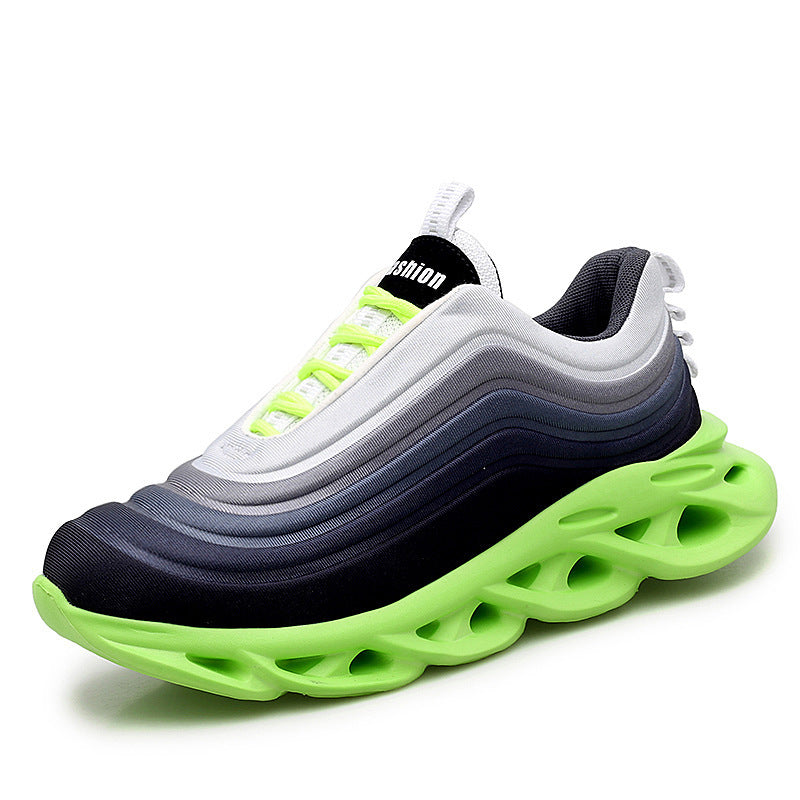 Men's Casual Sports Blade Sneakers - Breathable Lycra Fabric Chunky Sole Shoes