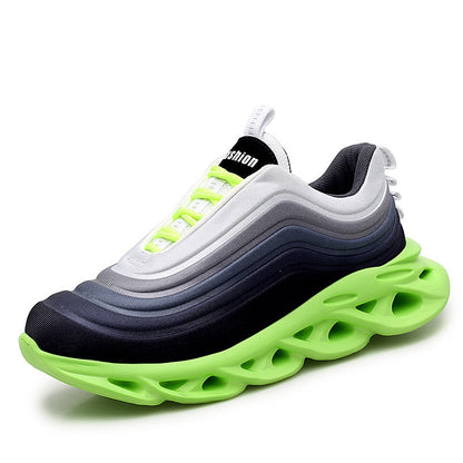 Men's Casual Sports Blade Sneakers - Breathable Lycra Fabric Chunky Sole Shoes
