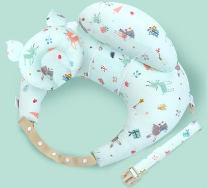Multifunctional Nursing Pillow with Adjustable Strap - Washable Cotton Cover
