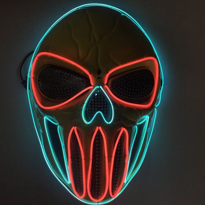 Halloween Costume Mask - Ice Blue & Red Plastic Party Mask for Dress-Up