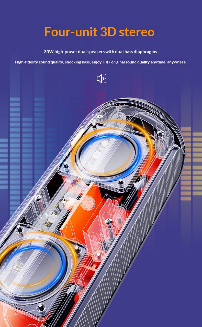 Portable Waterproof Bluetooth Speaker - Outdoor Wireless Audio with Deep Bass