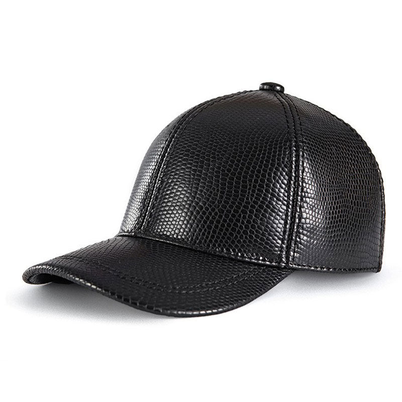 Premium First Layer Cowhide Baseball Cap - Adjustable Unisex Leather Hat