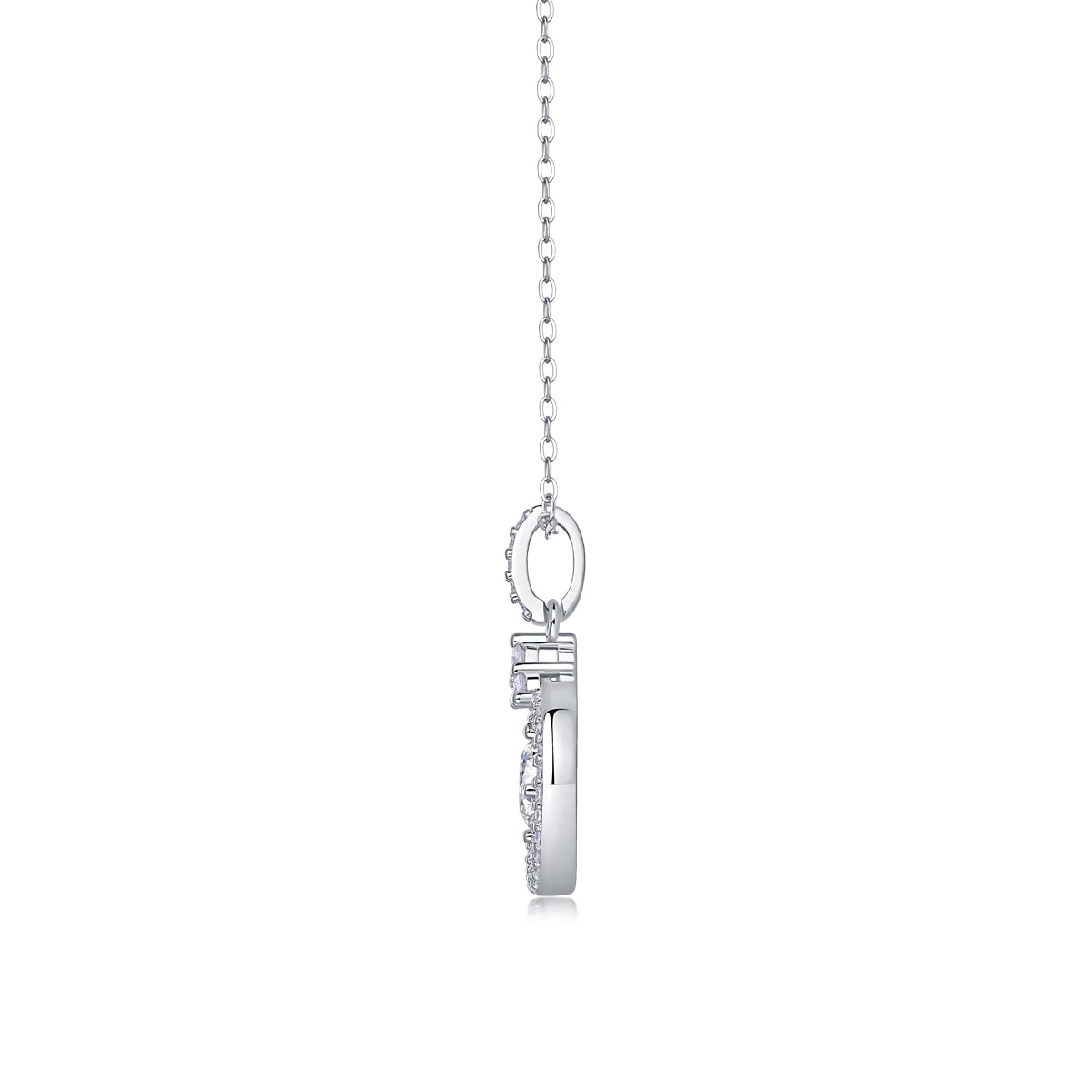 1 Carat Moissanite Love Ring Pendant Necklace - S925 Silver Platinum Plated Light Luxury Jewelry