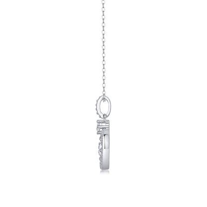 1 Carat Moissanite Love Ring Pendant Necklace - S925 Silver Platinum Plated Light Luxury Jewelry