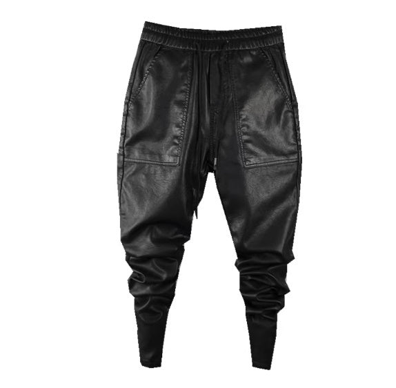 Winter Fleece-Lined PU Leather Pants - Windproof Unisex Motorcycle Style