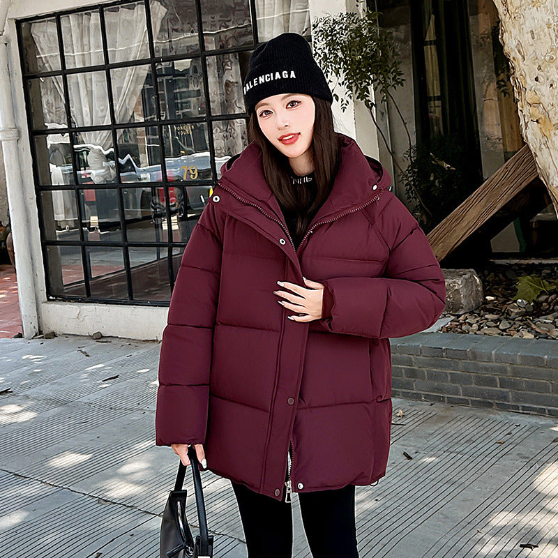 Women's Cozy Loose-Fitting Cotton-Padded Coat - Thick Long Sleeve Outerwear