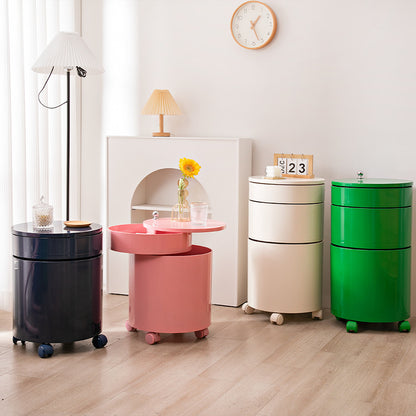 Rotating Storage Cabinet with Wheels - Multi-Tier Organizer
